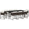 vidaXL Hage Spisegruppe 9 pcs Brun polyrotting