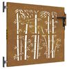 vidaXL Hageport 85x75 cm cortenst&aring;l bambusdesign