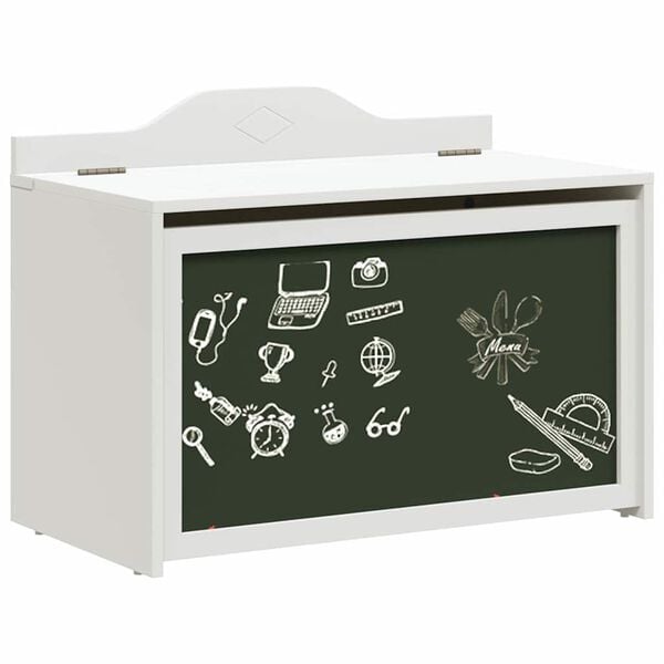 vidaXL Lekekasse med lagring Hvit 73 x 33 x 55 cm Konstruert tre