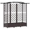 vidaXL Hevet Bed med Trellis og Tak Brun 163 x 40 x 123 cm PP