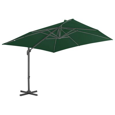 vidaXL Utendørs parasoll med bærbar base grønn