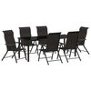 vidaXL Hage Spisegruppe 7 pcs Svart kaffe Poly rattan