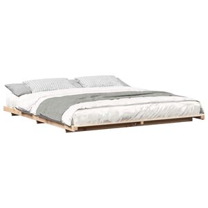 vidaXL Sengestamme Brun 200 x 200 cm Massiv furu