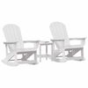 vidaXL Hage lounge sett 3 pcs Hvit HDPE