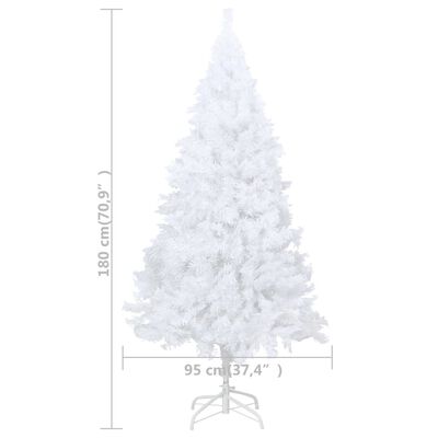 vidaXL Kunstig juletre med tykke grener hvit 180 cm PVC