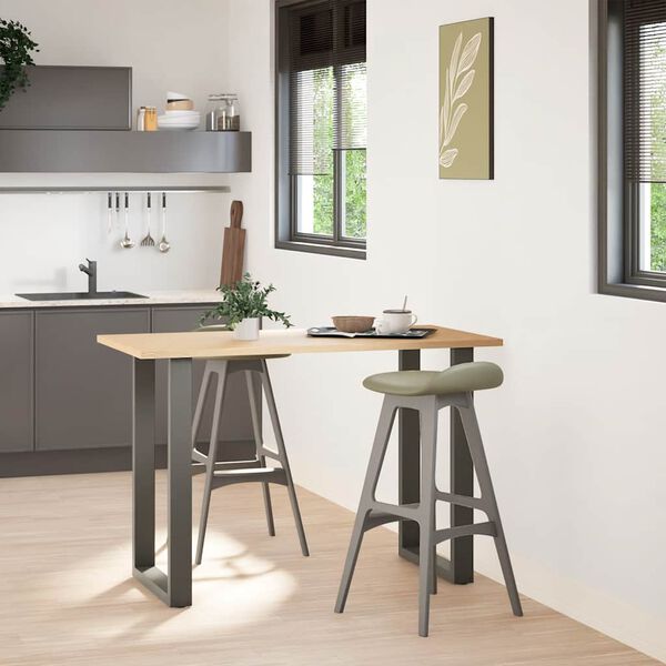 vidaXL Barbordben U-formet 2 stk antrasitt 60x(90-91) cm st&aring;l