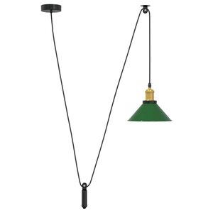vidaXL Pendellampe h&oslash;ydejusterbar E27 glans gr&oslash;nn &Oslash; 22 cm metall