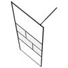 vidaXL Walk-in Dusjvegg Svart 80 x 195 x 0.5 cm Glass og Aluminium