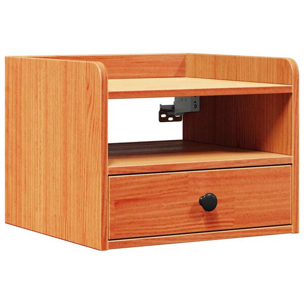 vidaXL Nattbord med skuff Vokset Brun 38 x 36 x 29,5 cm Heltre furu