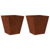 vidaXL Hageplanter 2 stk 30x30x30 cm oksidert st&aring;l