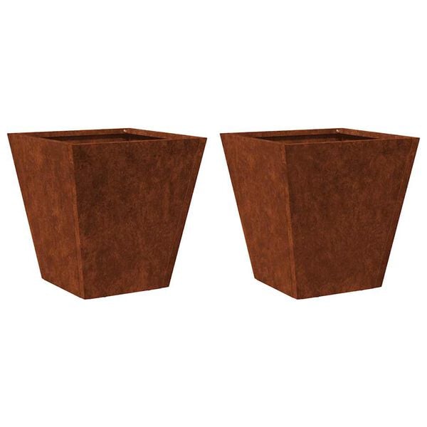 vidaXL Hageplanter 2 stk 30x30x30 cm oksidert st&aring;l