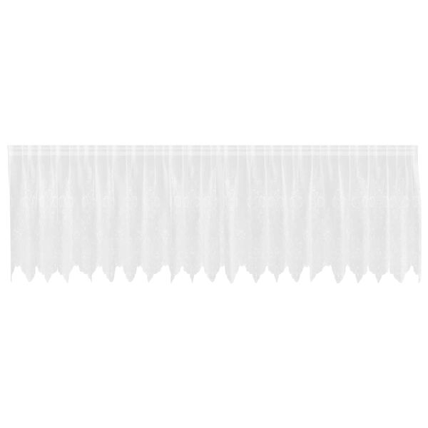 vidaXL Blondegardin med gardiner Blomster Hvit 100 x 500 cm Polyester