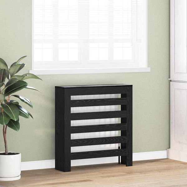 vidaXL Radiator Deksel Svart Eik 78 x 20 x 82 cm Konstruert tre