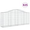 vidaXL Gabionkurver buede 25 stk 200x30x80/100 cm galvanisert jern