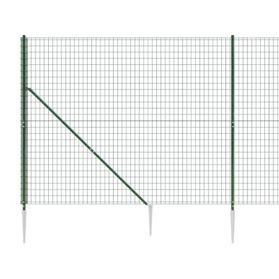 vidaXL Nettinggjerde med stolpespyd grønn 1,4x25 m