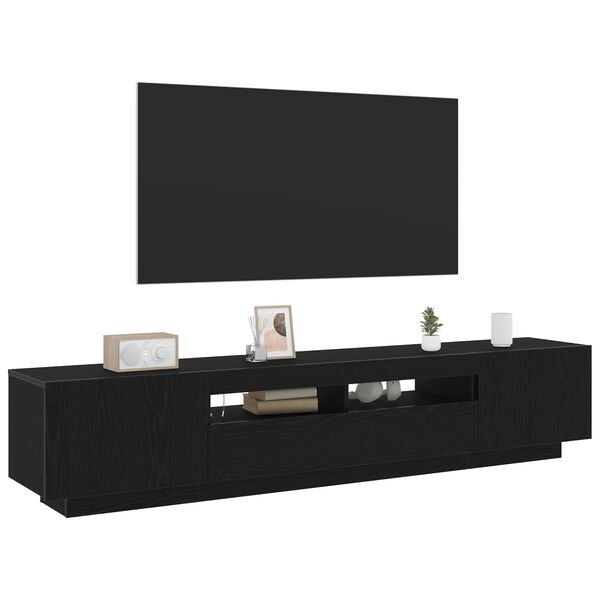vidaXL TV-benksett 2 pcs Svart 200 x 35 x 40 cm Konstruert tre
