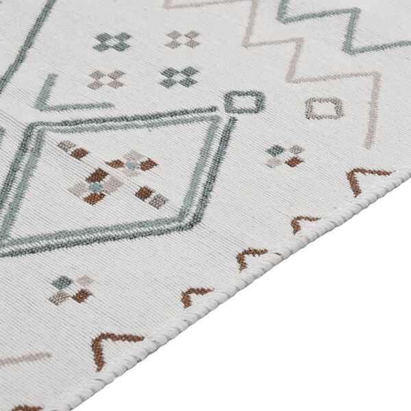 vidaXL Teppe beige og bl&aring; 80x150 cm bomull