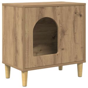 vidaXL Katt Hus Artisan eik 51 x 30 x 52 cm Konstruert tre
