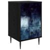 vidaXL Nattbordskap RAALTE Svart eik 36 x 33 x 61 cm Konstruert tre