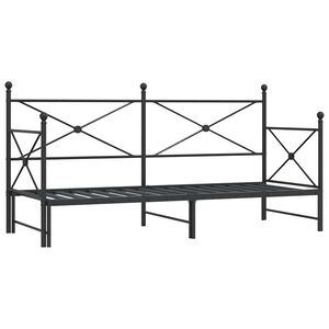 vidaXL Dagseng med trille uten madrass svart 90x190 cm st&aring;l
