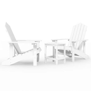 vidaXL Adirondack hagestoler med bord HDPE hvit