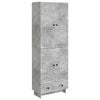 vidaXL Skapsett 2 pcs Betonggr&aring; 66 x 34,5 x 95 cm Konstruert tre