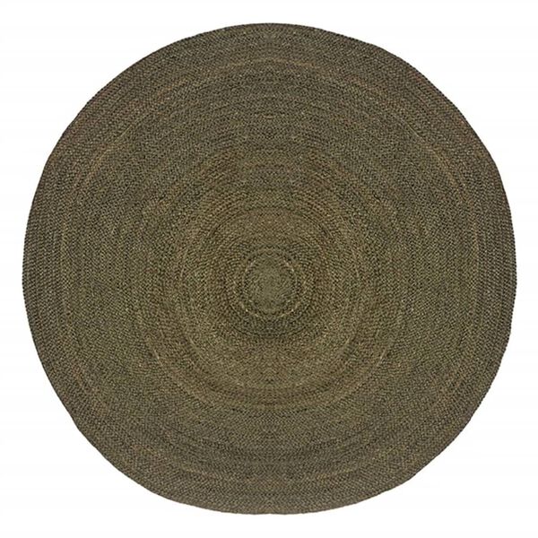 LABEL51 Teppe Jute rund 150x150 cm XL milit&aelig;r