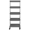 vidaXL 5-etasjers kj&oslash;kkenvogn gr&aring; 42x29x128 cm jern og ABS