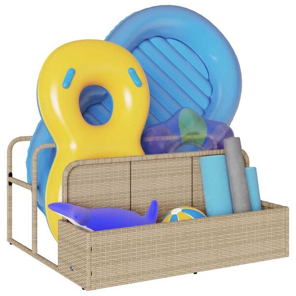 vidaXL Sv&oslash;mmebassenget flyte lagring beige 110x100x57 cm polyrotting