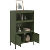 vidaXL Highboard olivengrønn 68x39x113 cm stål