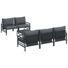 vidaXL Hagesofa Set 6 stk. Svart St&aring;l
