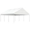 vidaXL Paviljong med tak hvit 6,69x5,88x3,75 m polyetylen
