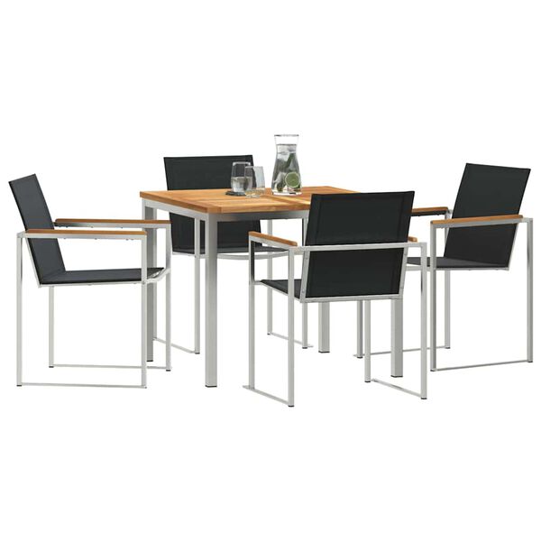 vidaXL HageSpisestueSett 5 pcs Solid Teaktre