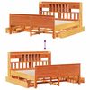 vidaXL Seng med bokhylle uten madrass voksbrun 100x200 cm heltre furu