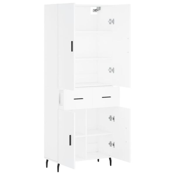 vidaXL Highboard hvit 69,5x34x180 cm konstruert tre