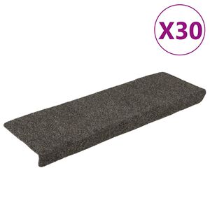 vidaXL Trappematter selvklebende 30 stk 65x21x4 cm antrasitt rektangul&aelig;r kant