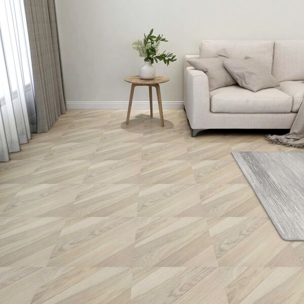 vidaXL Selvklebende gulvplanker 20 stk PVC 1,86 m&sup2; beige stripet
