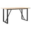vidaXL Spisebord O-ramme 160x80x75,5 cm heltre furu og st&aring;l