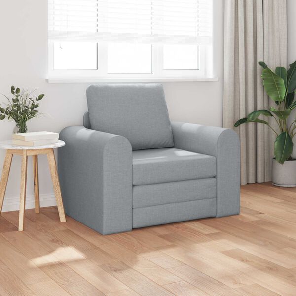 vidaXL Sammenleggbar Sofa seng Lysegr&aring; 98 x 71 x 83 cm stoff