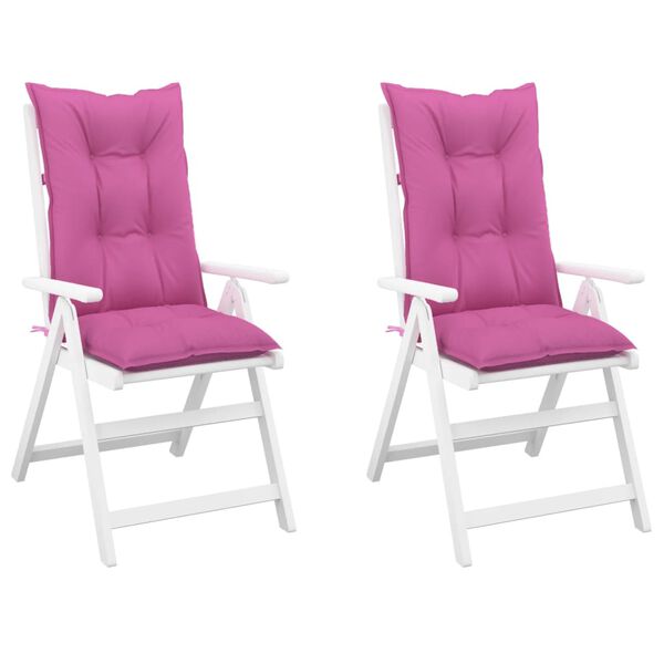 vidaXL Stolputer h&oslash;y ryggst&oslash;tte 2 stk rosa 120x50x7 cm stoff