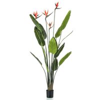 Emerald Kunstig plante Strelitzia med 4 blomster i potte 150 cm