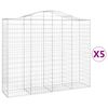vidaXL Gabionkurver buede 5 stk 200x50x160/180 cm galvanisert jern