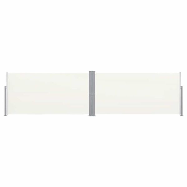 vidaXL Uttrekkbar sidemarkise 160x600 cm kremhvit
