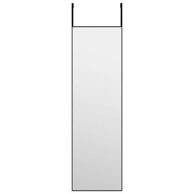 vidaXL Dørspeil svart 30x100 cm glass og aluminium