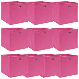 vidaXL Oppbevaringsbokser 10 stk rosa 32x32x32 cm stoff
