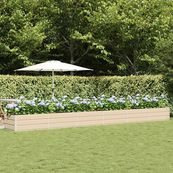 vidaXL Plantekassed Elfenben 600 x 80 x 45 cm St&aring;l