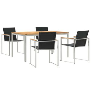 vidaXL Hage Spisegruppe 5 pcs Brun Massivt Teaktre