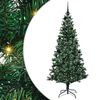 vidaXL Kunstig Forh&aring;ndsopplyst Juletre gr&oslash;nn 210 cm PVC og metall
