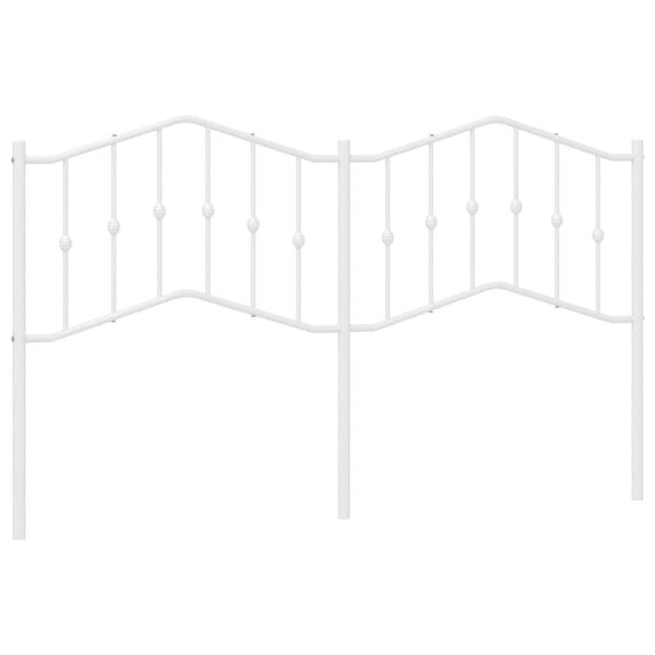 vidaXL Utskiftbar sengegavl i metall hvit 180 cm