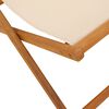 vidaXL Sammenleggbar strandstol beige heltre eukalyptus og stoff